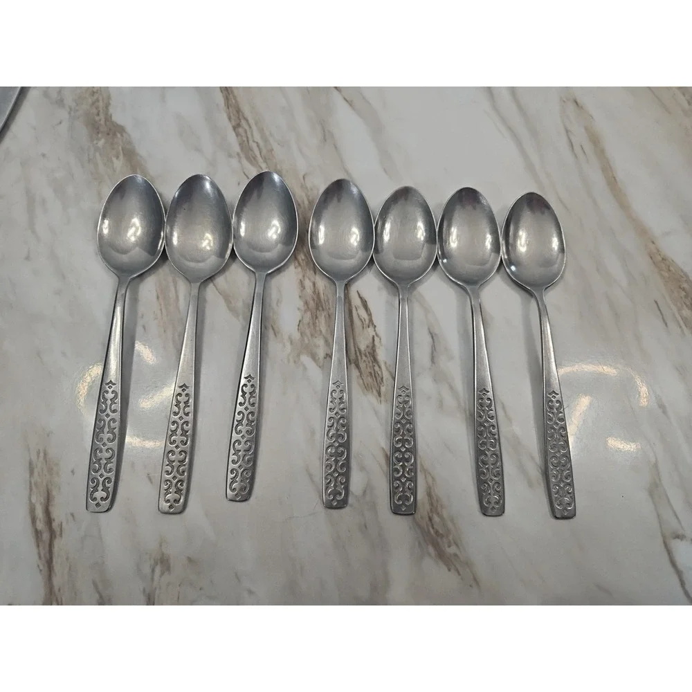 Vintage Imperial IIC Cadiz Stainless Flatware Set 7 Spoon Hong Kong